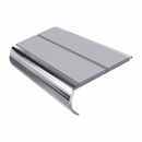Aluminium Stair Nosing 90mm Bullnose Twin Insert, 2.44m, polar grey insert, Mirrorflect Silver finish
