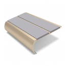 Aluminium Stair Nosing 90mm Bullnose Twin Insert, 3.22m, polar grey insert, Satin Bronze finish