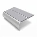 Aluminium Stair Nosing 90mm Bullnose Twin Insert, 3.22m, polar grey insert, Satin Silver finish