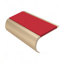 Aluminium Stair Nosing 2.44m Bullnose 57mm Single, red insert, Satin Bronze finish