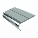 Aluminium Stair Nosing 90mm Bullnose Twin Insert, 3.22m, sage green insert, Mirrorflect Silver finish