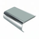 Aluminium Stair Nosing 2.75m Bullnose Single Insert 57mm, sage green insert, Mirrorflect Silver finish