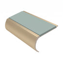 Aluminium Stair Nosing 2.75m Bullnose Single Insert 57mm, sage green insert, Satin Bronze finish