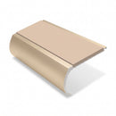 Aluminium Stair Nosing 2.44m Bullnose 57mm Single, sahara insert, Satin Bronze finish
