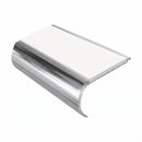 Aluminium Stair Nosing 2.75m Bullnose Single Insert 57mm, white insert, Mirrorflect Silver finish