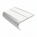 Aluminium Stair Nosing 90mm Bullnose Twin Insert, 2.44m, white insert, Satin Silver finish