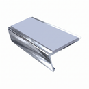 Rake Back Stair Nosing 2.44m Aluminium 62mm Single Insert, aura insert, Mirrorflect Silver finish