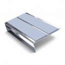 Rake Back Stair Nosing 2.75m Aluminium Double PVC Insert 5, aura insert, Mirrorflect Silver finish