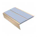 Rake Back Stair Nosing 2.75m Aluminium Double PVC Insert 5, aura insert, Satin Bronze finish