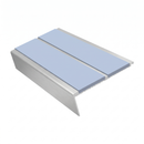 Rake Back Stair Nosing 2.75m Aluminium Double PVC Insert 5, aura insert, Satin Silver finish