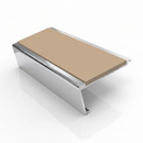 Commercial Rake Back Stair Nosing 3.22m Aluminium Single, beige insert, Mirrorflect Silver finish