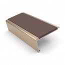 Aluminium Stair Nosing 2.75m Rake Back Single Insert Strip, brown insert, Satin Bronze finish