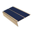 Rake Back Stair Nosing 3.22m Double Channel Aluminium, dark blue insert, Satin Bronze finish
