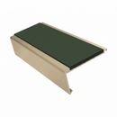 Commercial Rake Back Stair Nosing 3.22m Aluminium Single, dark green insert, Satin Bronze finish