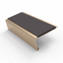 Aluminium Stair Nosing 2.75m Rake Back Single Insert Strip, dark grey insert, Satin Bronze finish