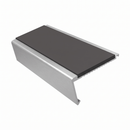Aluminium Stair Nosing 2.75m Rake Back Single Insert Strip, dark grey insert, Satin Silver finish