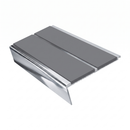 Rake Back Stair Nosing 3.22m Double Channel Aluminium, mid grey insert, Mirrorflect Silver finish