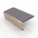 Rake Back Stair Nosing 2.44m Aluminium 62mm Single Insert, mid grey insert, Satin Bronze finish