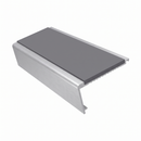 Aluminium Stair Nosing 2.75m Rake Back Single Insert Strip, mid grey insert, Satin Silver finish