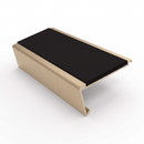Aluminium Stair Nosing 2.75m Rake Back Single Insert Strip, premium black insert, Satin Bronze finish