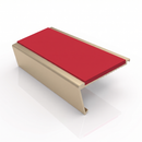 Aluminium Stair Nosing 2.75m Rake Back Single Insert Strip, red insert, Satin Bronze finish