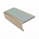 Rake Back Stair Nosing 2.44m Aluminium 62mm Single Insert, sage green insert, Satin Bronze finish
