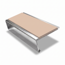 Rake Back Stair Nosing 2.44m Aluminium 62mm Single Insert, sahara insert, Mirrorflect Silver finish