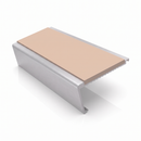 Commercial Rake Back Stair Nosing 3.22m Aluminium Single, sahara insert, Satin Silver finish