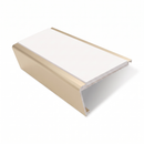 Rake Back Stair Nosing 2.44m Aluminium 62mm Single Insert, white insert, Satin Bronze finish