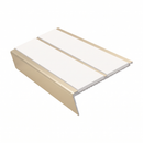 Rake Back Stair Nosing 2.75m Aluminium Double PVC Insert 5, white insert, Satin Bronze finish