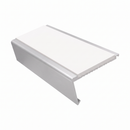 Rake Back Stair Nosing 2.44m Aluminium 62mm Single Insert, white insert, Satin Silver finish