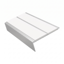 Rake Back Stair Nosing 3.22m Double Channel Aluminium, white insert, Satin Silver finish