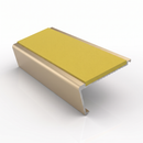 Commercial Rake Back Stair Nosing 3.22m Aluminium Single, yellow insert, Satin Bronze finish