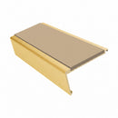 Rake back aluminium stair nosing, 62mm tread, beige insert, satin gold finish