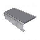 Rake back aluminium stair nosing, 62mm tread, mid grey insert, mill finish finish