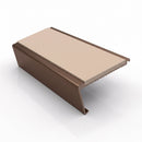 Rake back aluminium stair nosing, 62mm tread, sahara insert, dark bronze finish