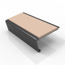 Rake back aluminium stair nosing, 62mm tread, sahara insert, satin black finish