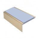 Square Aluminium Stair Nosing 3.22m 50mm Riser Anti Slip, aura insert, Satin Bronze finish