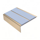 Square Aluminium Stair Nosing 3.22m Double Insert 5mm Gaug, aura insert, Satin Bronze finish