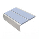 Square Aluminium Stair Nosing 3.22m Double Insert 5mm Gaug, aura insert, Satin Silver finish