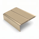 Square Aluminium Stair Nosing 3.22m Double Insert 5mm Gaug, beige insert, Satin Bronze finish