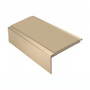 Square Aluminium Stair Nosing 3.22m 50mm Riser Anti Slip, beige insert, Satin Bronze finish