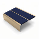 Square Aluminium Stair Nosing 3.22m Double Insert 5mm Gaug, dark blue insert, Satin Bronze finish