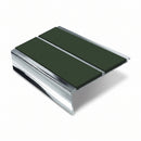 Square Aluminium Stair Nosing 3.22m Double Insert 5mm Gaug, dark green insert, Mirrorflect Silver finish