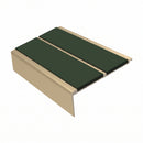 Square Aluminium Stair Nosing 3.22m Double Insert 5mm Gaug, dark green insert, Satin Bronze finish