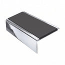 Square Aluminium Stair Nosing 3.22m 50mm Riser Anti Slip, dark grey insert, Mirrorflect Silver finish