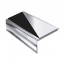 Square Aluminium Stair Nosing 3.22m 50mm Riser Anti Slip, hazard insert, Mirrorflect Silver finish