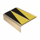 Square Aluminium Stair Nosing 3.22m Double Insert 5mm Gaug, hazard insert, Satin Bronze finish