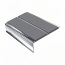 Square Aluminium Stair Nosing 3.22m Double Insert 5mm Gaug, mid grey insert, Mirrorflect Silver finish