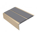 Square Aluminium Stair Nosing 3.22m Double Insert 5mm Gaug, mid grey insert, Satin Bronze finish